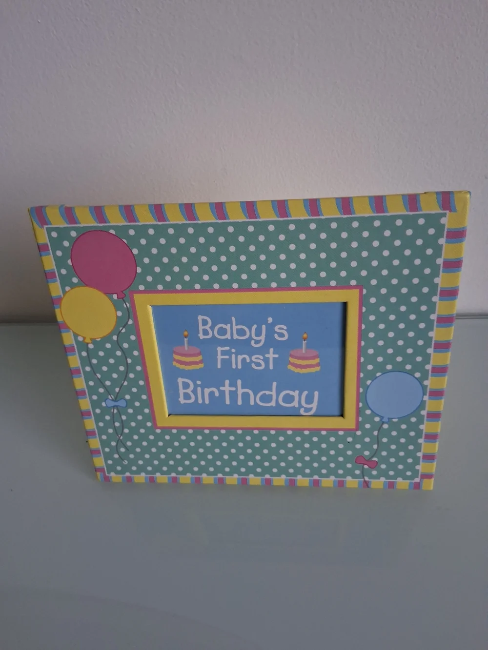 Baby's First Birthday Polka Dot Photo Frame - Pastel Multicolor